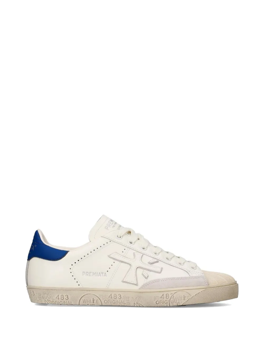 Premiata Steven perforated lace-up sneakers Beige