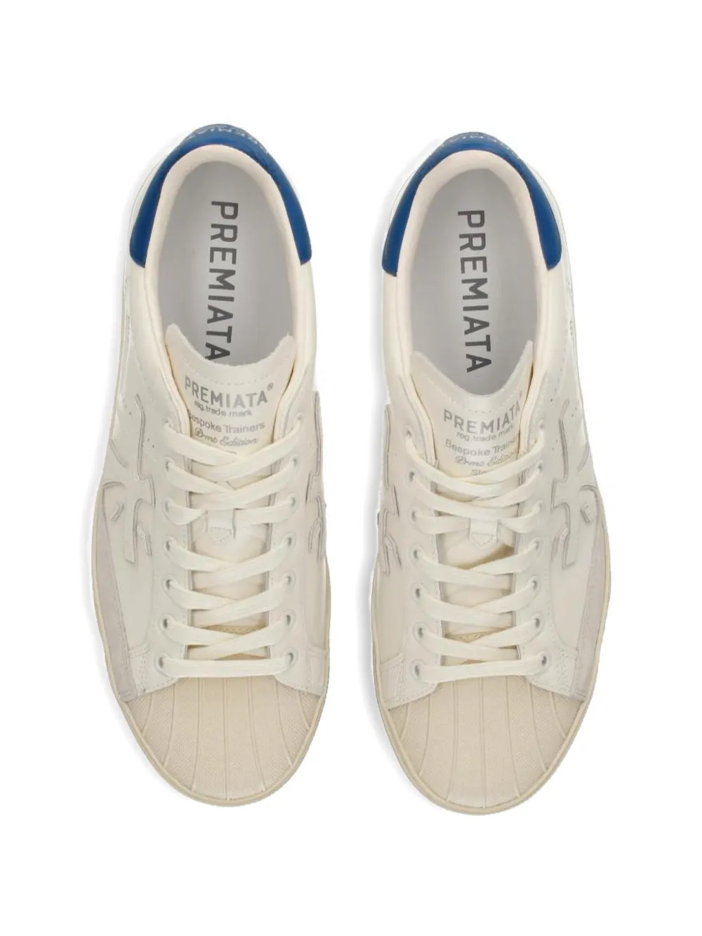 Premiata Steven perforated lace-up sneakers Beige