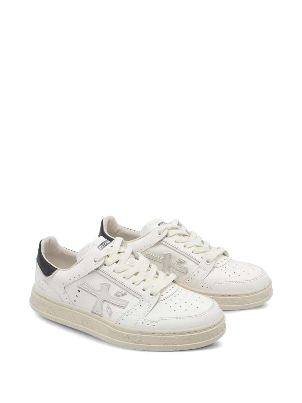Premiata Quinn perforated logo-detail sneakers Wit