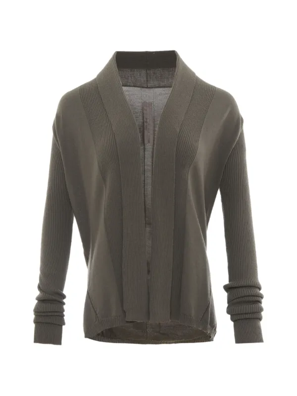 Rick Owens Naska Ribbed-knit Cardigan in Brown