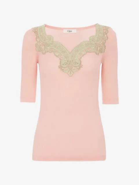 Chloé lace ribbed sweater