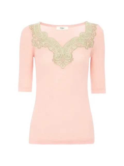 Chloé lace ribbed sweater