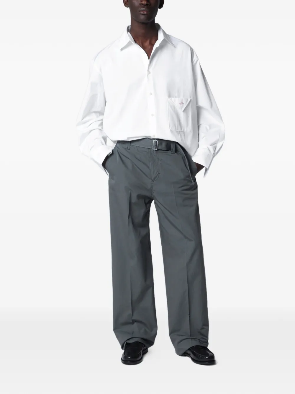 Lardini Broek met ceintuur Grijs