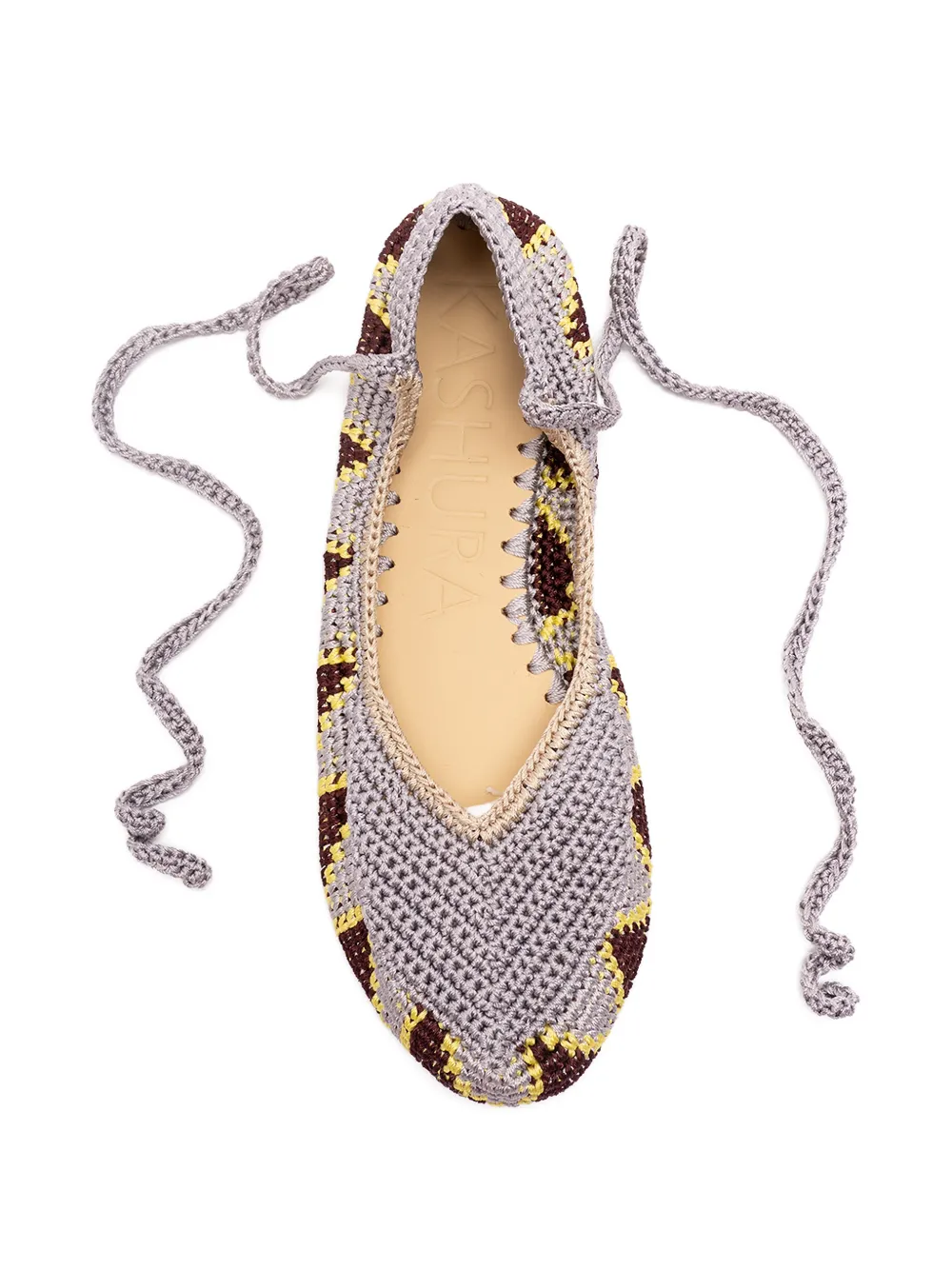  Kashura High Crochet Ballet Flats - Grey 