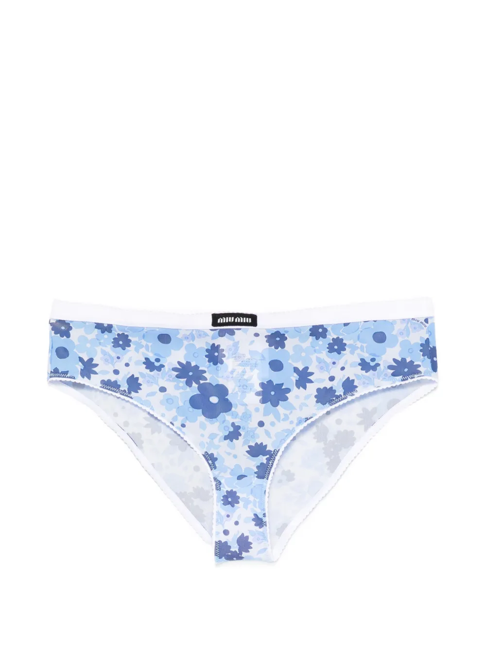 Miu Miu floral-print briefs - Blu