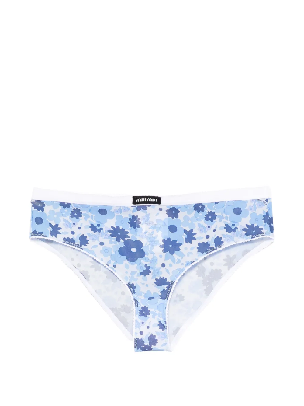 Miu Miu floral-print briefs - Blu