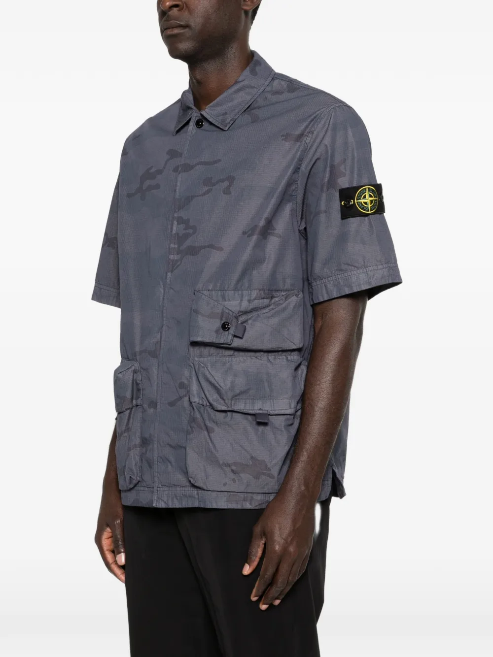 Stone Island Overhemd met camouflageprint Grijs