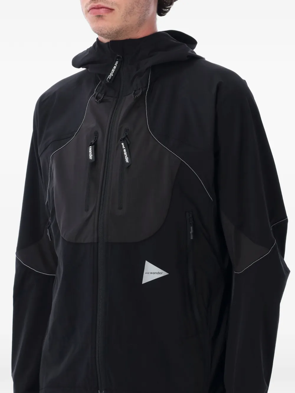  And Wander Hooded Zip-up Jacket - Black 