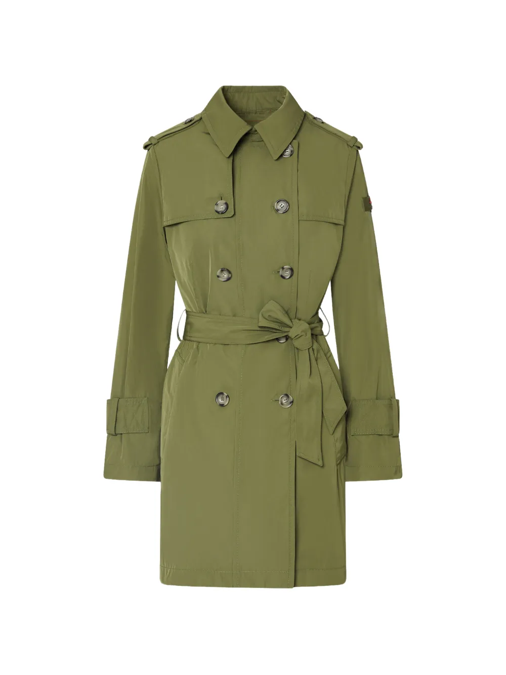 Peuterey button-up belted coat - Verde