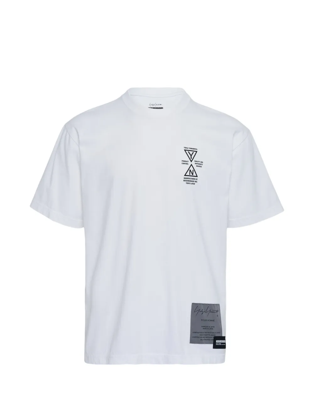 Yohji Yamamoto x Neighborhood T-Shirt mit Logo-Print - Grau
