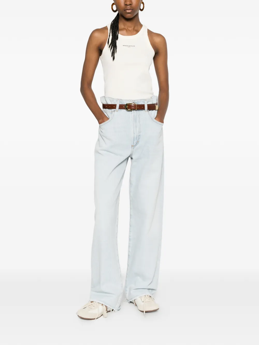 AGOLDE Jeans met gerafelde zoom Blauw