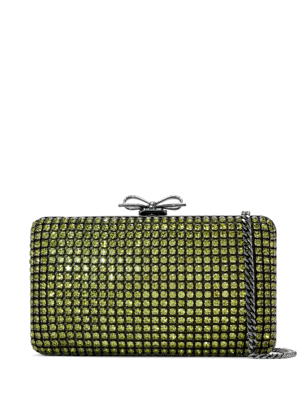 Self-Portrait Chainmail clutch bag - Verde