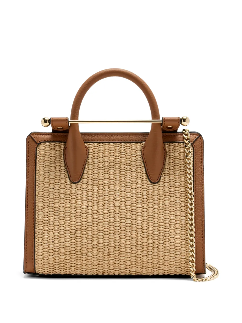 Strathberry Boekentas met geweven detail en handgreep Beige