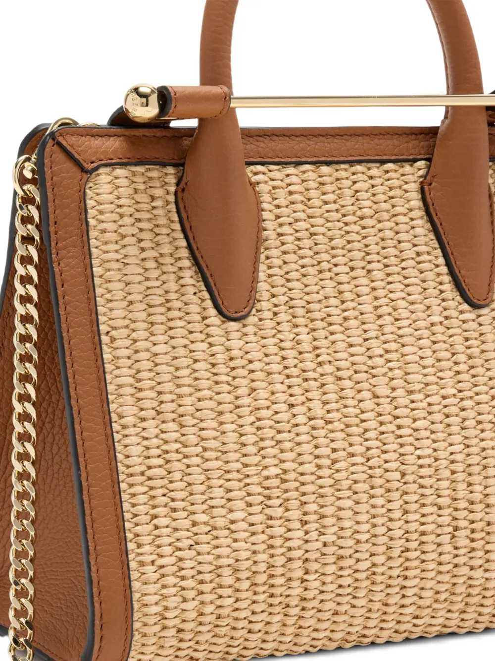 Strathberry Boekentas met geweven detail en handgreep Beige