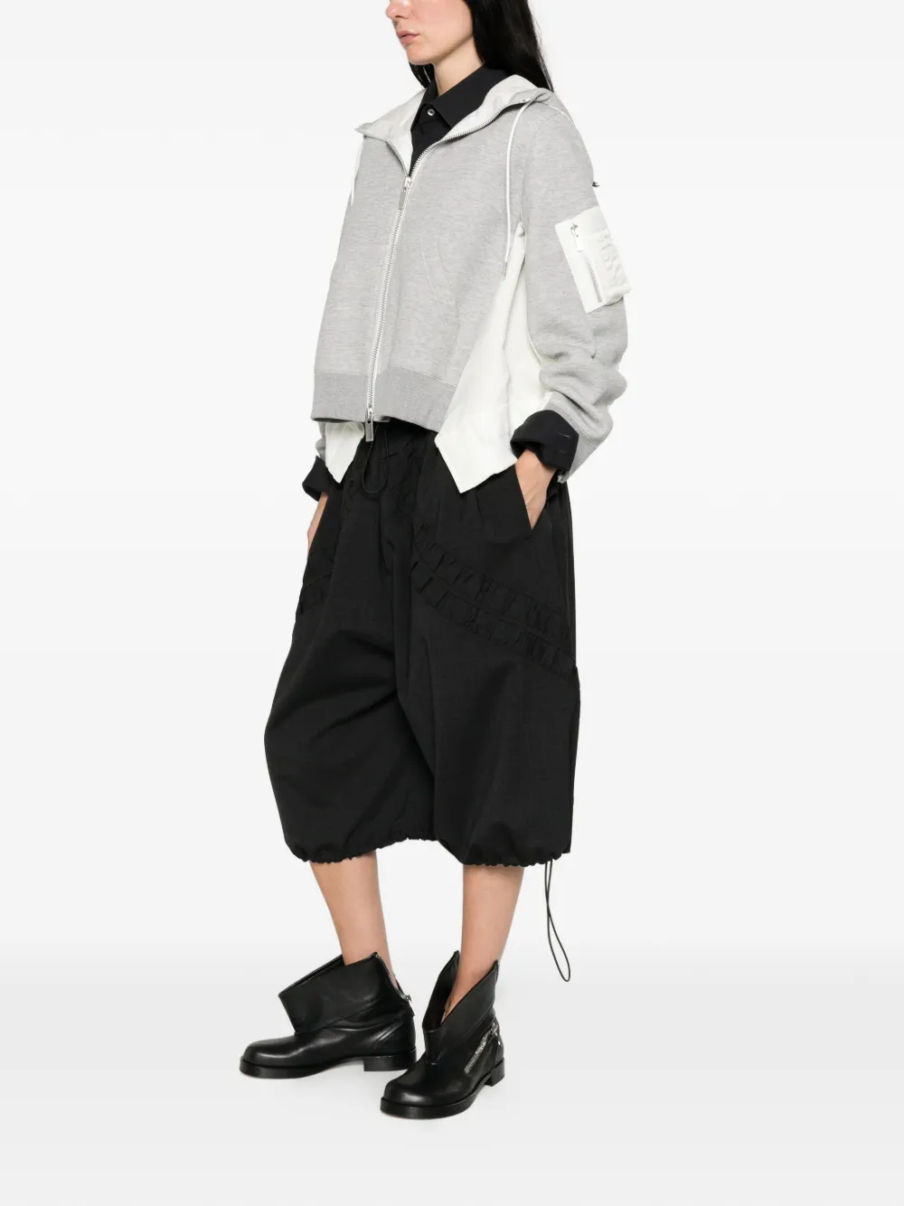 sacai Hoodie met vlakken Grijs