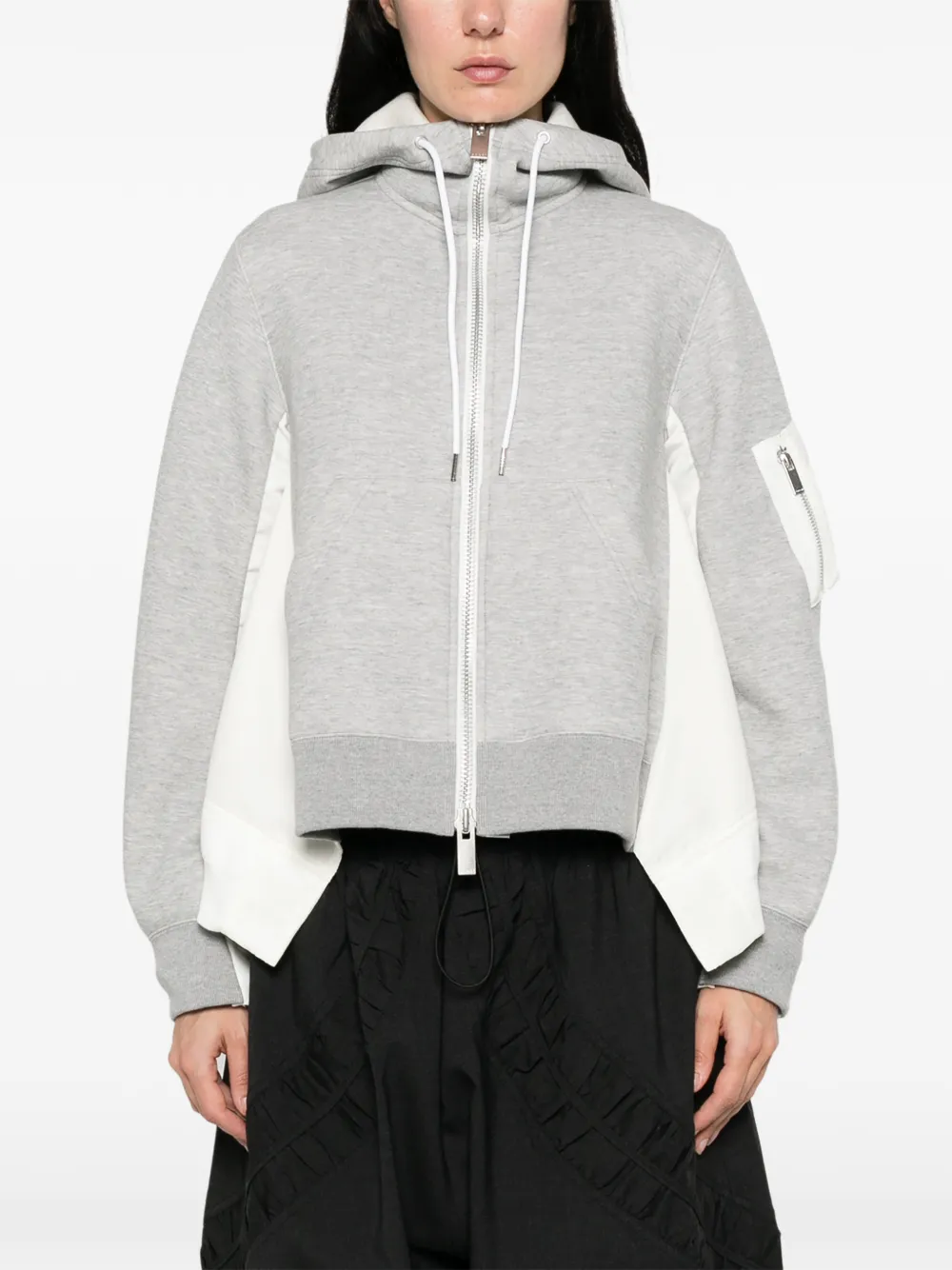 sacai Hoodie met vlakken Grijs