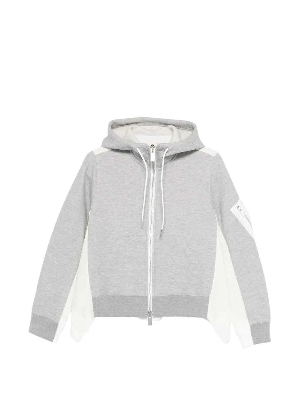 sacai panelled hoodie - Grigio