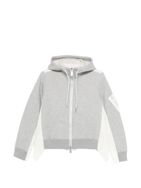 sacai sudadera con capucha y paneles