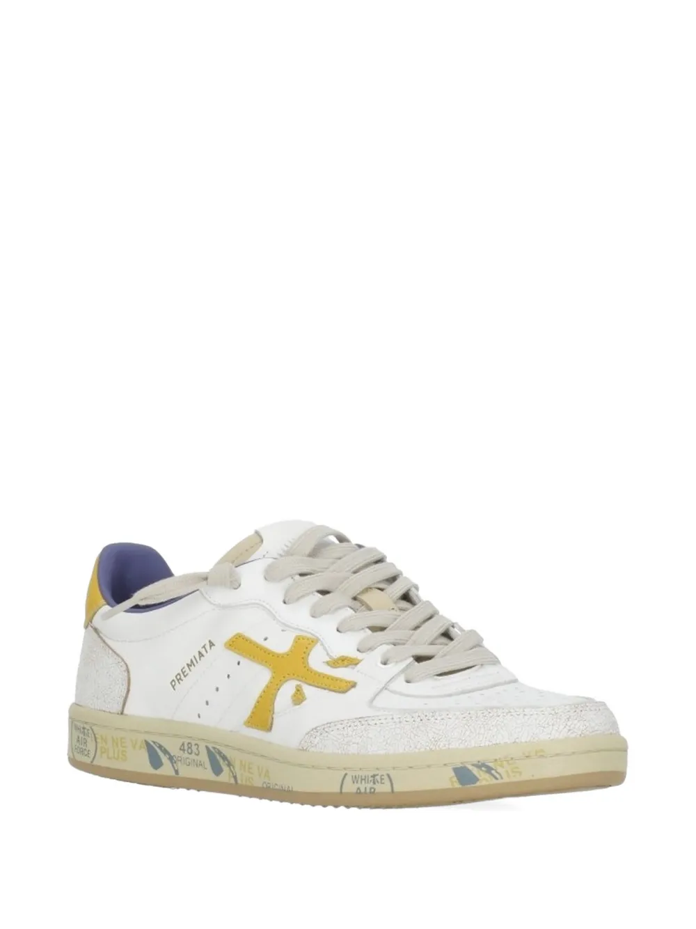 Premiata BSKT Clay leather sneakers Wit