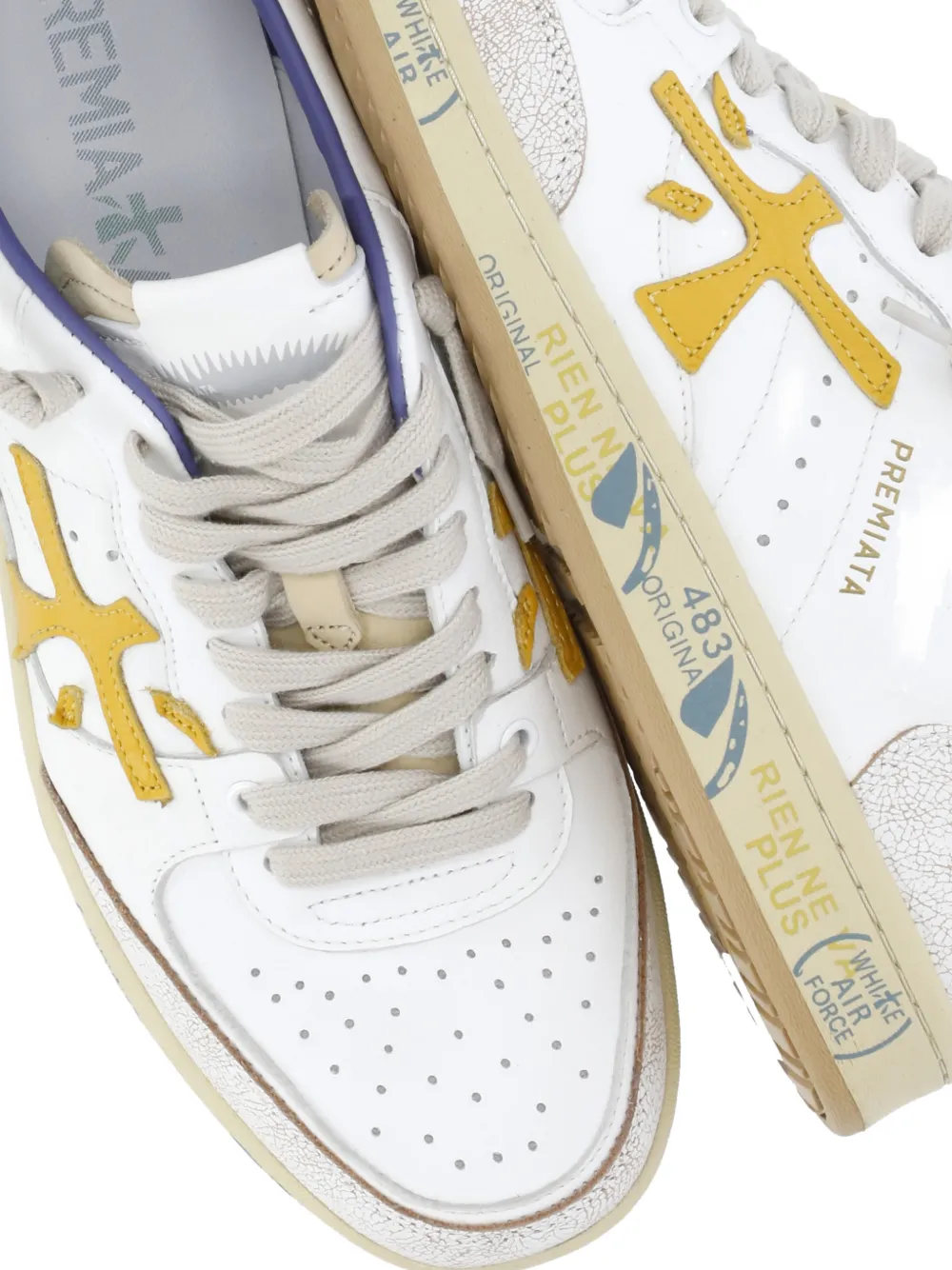 Premiata BSKT Clay leather sneakers Wit