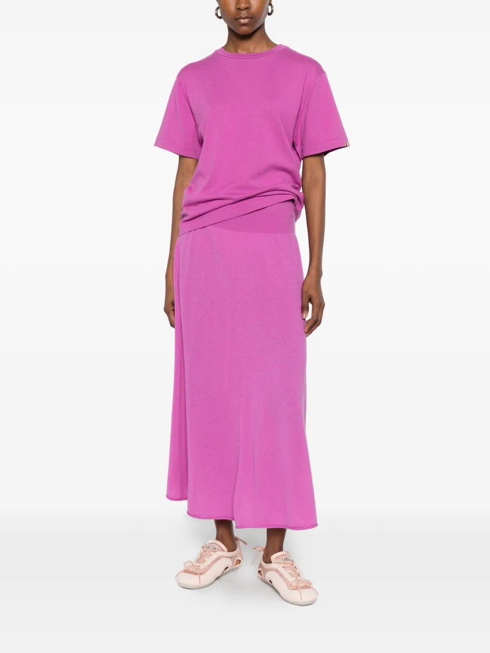 extreme cashmere Cuba fijngebreid T-shirt Roze