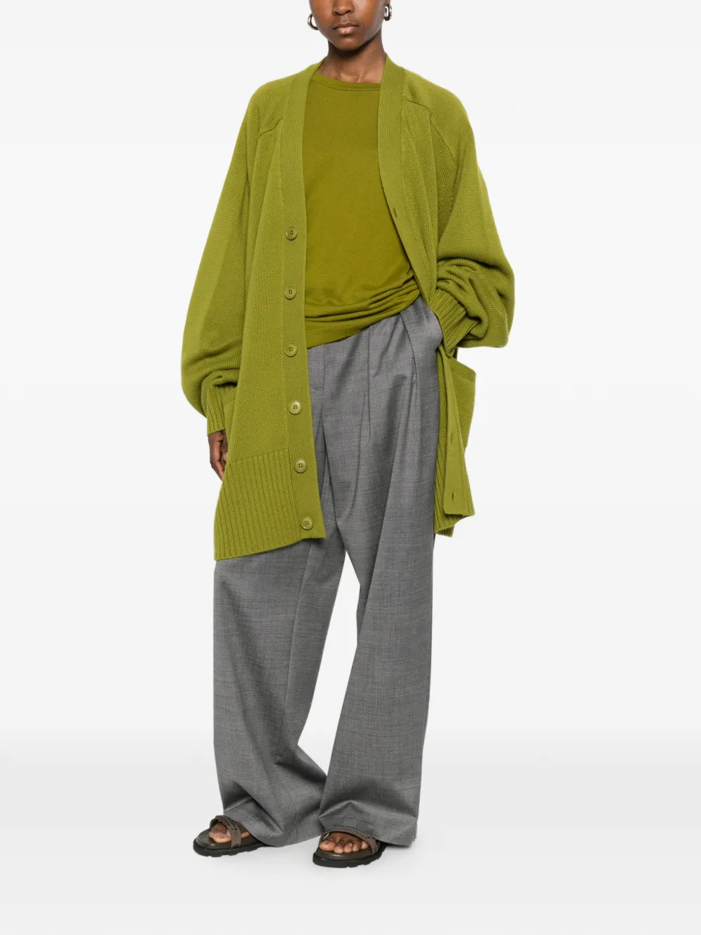 extreme cashmere Taurus vest met zak Groen