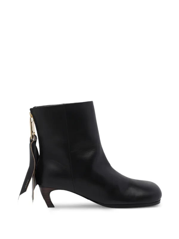 Sacai Round-toe Zip-fastening Boots in Black