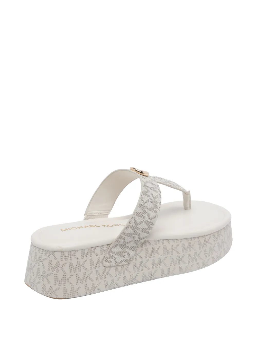 Michael Kors logo-detail round-toe sandals Wit