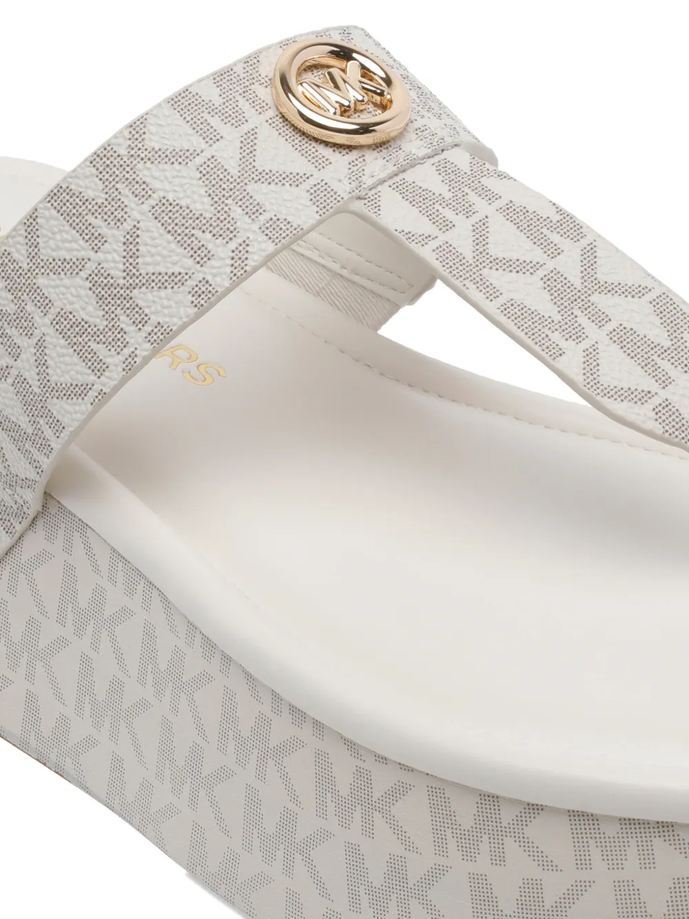 Michael Kors logo-detail round-toe sandals Wit