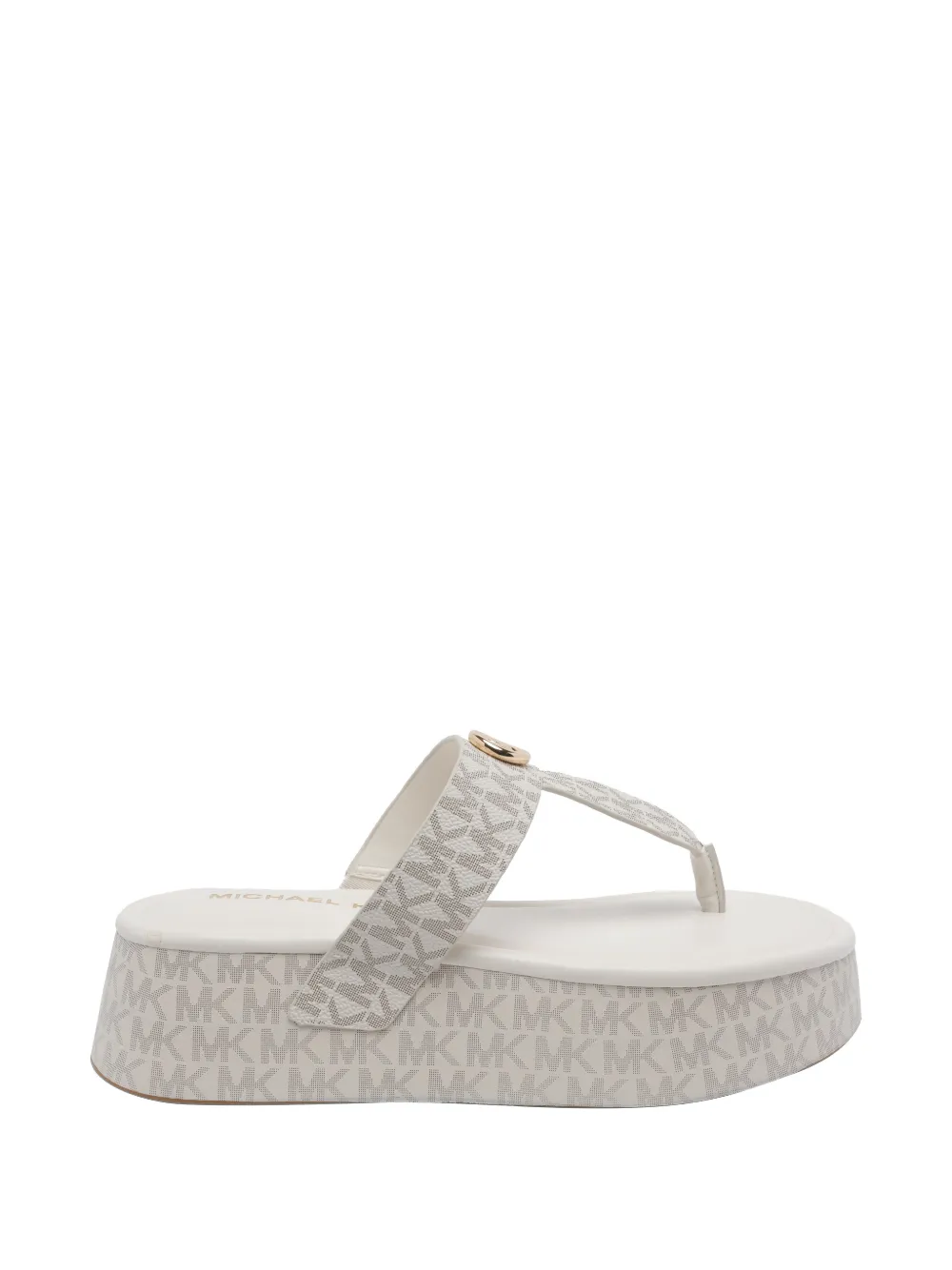 Michael Kors logo-detail round-toe sandals - Bianco