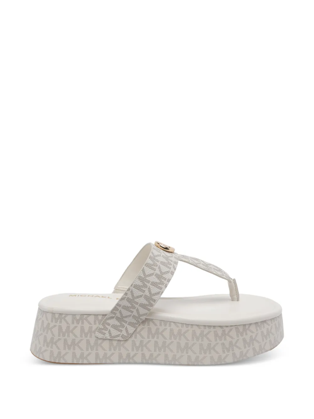 Michael Kors logo-detail round-toe sandals - Bianco