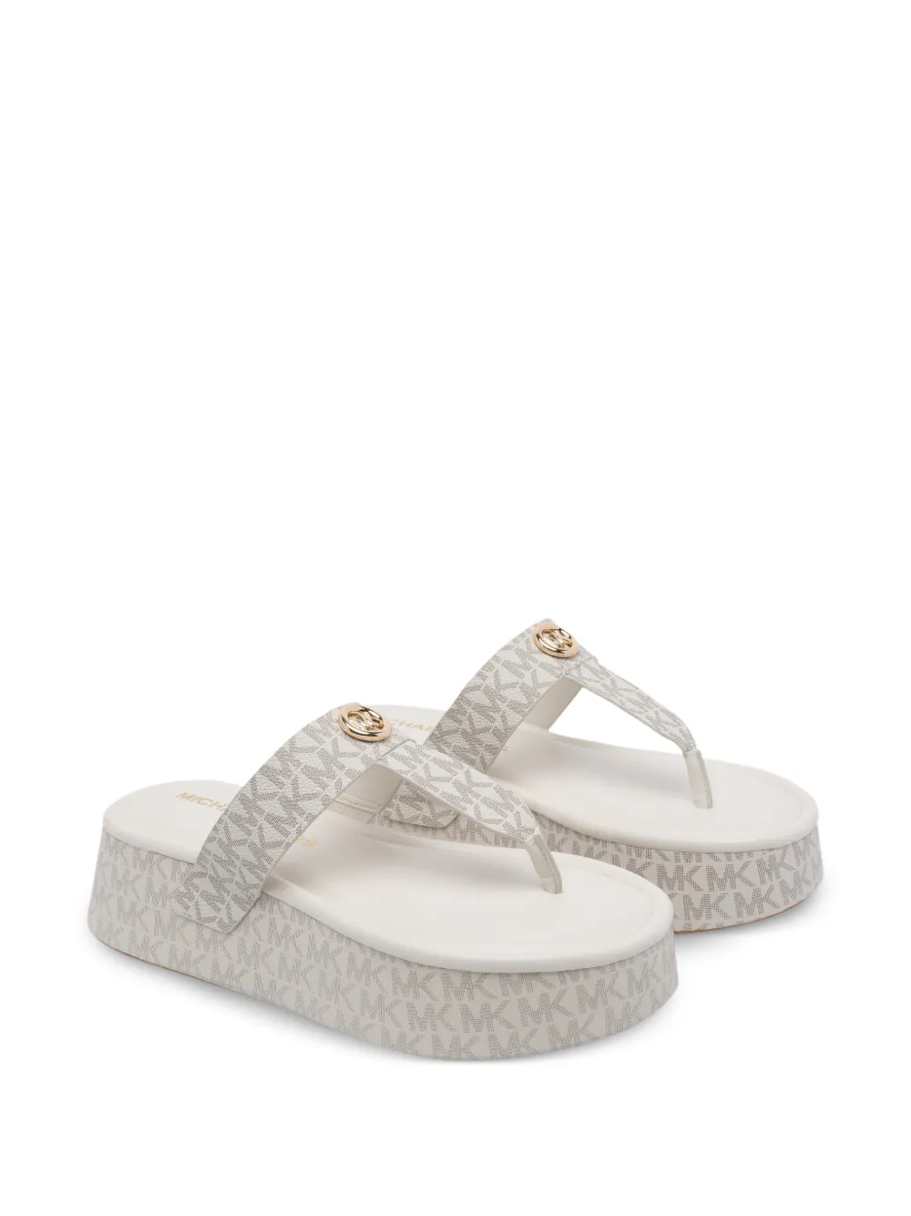 Michael Kors Sandalen met ronde neus en logodetail Wit