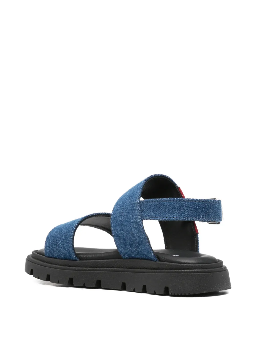 DSQUARED2 KIDS logo-patch denim sandals Blauw