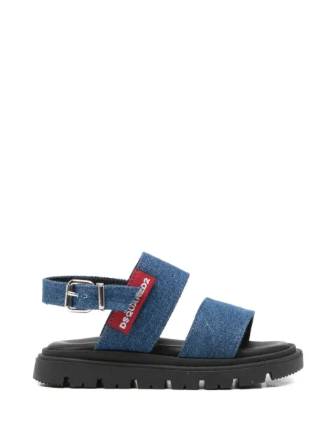 DSQUARED2 KIDS logo-patch denim sandals