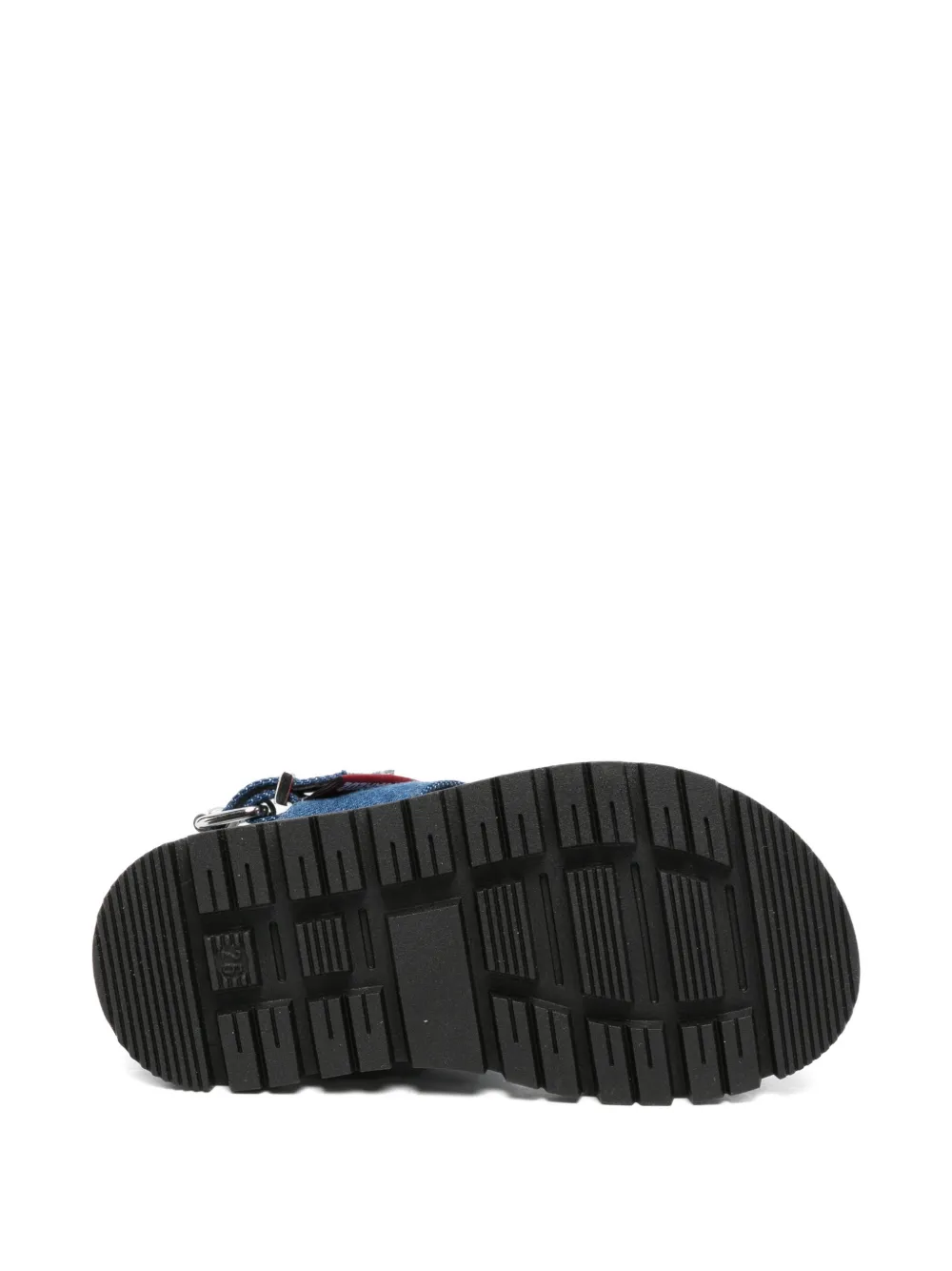 DSQUARED2 KIDS logo-patch denim sandals Blauw