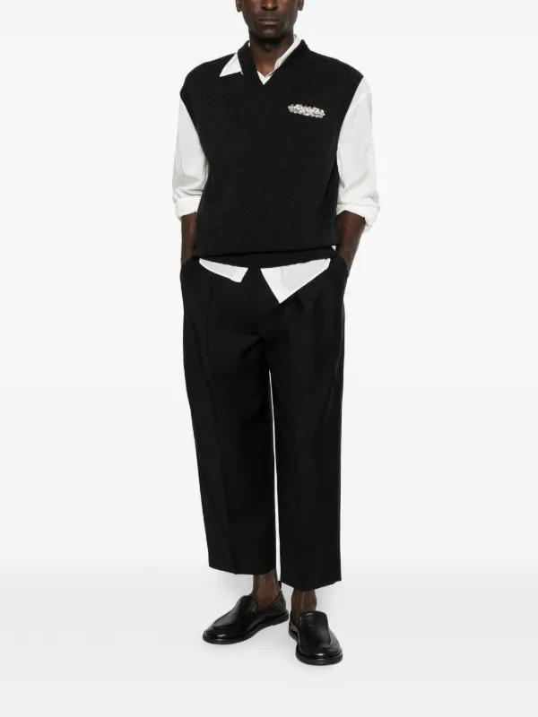 Jil Sander Pleated Cropped Trousers | Black | FARFETCH PH