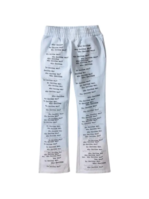 Who Decides War scripture-design track pants