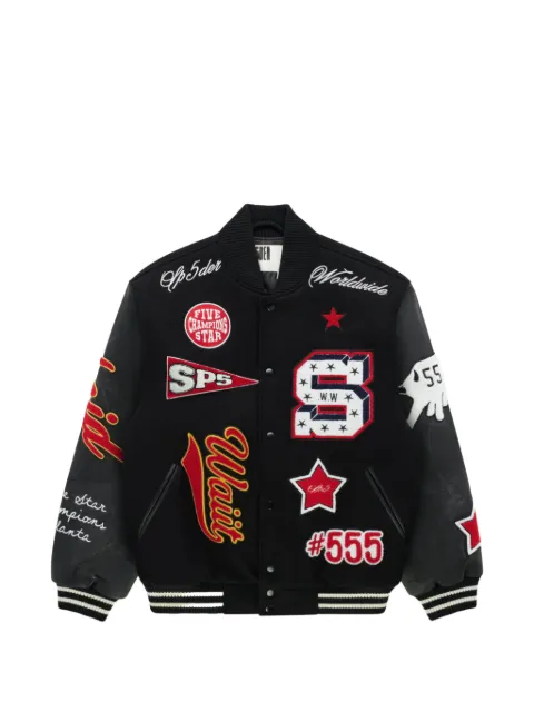SP5DER District V patch-detail bomber jacket