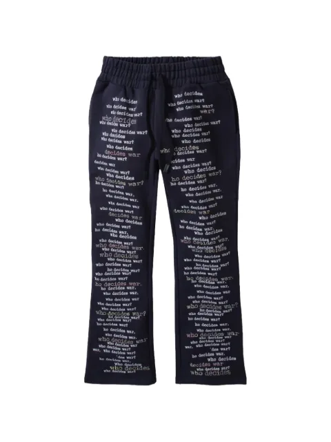 Who Decides War Scripture track pants