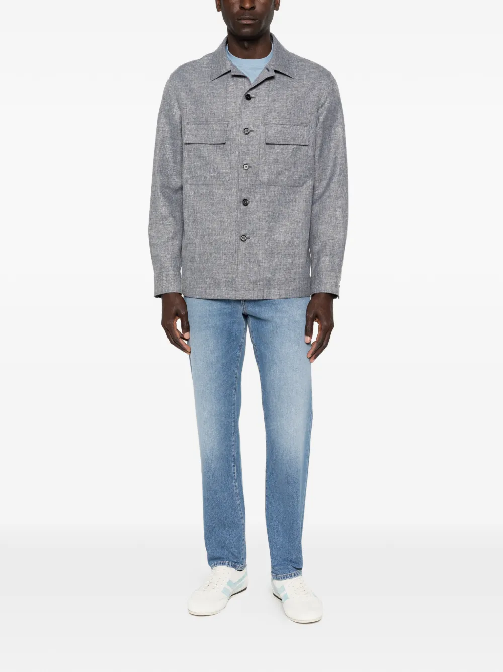 Zegna 체스트 포켓 셔츠