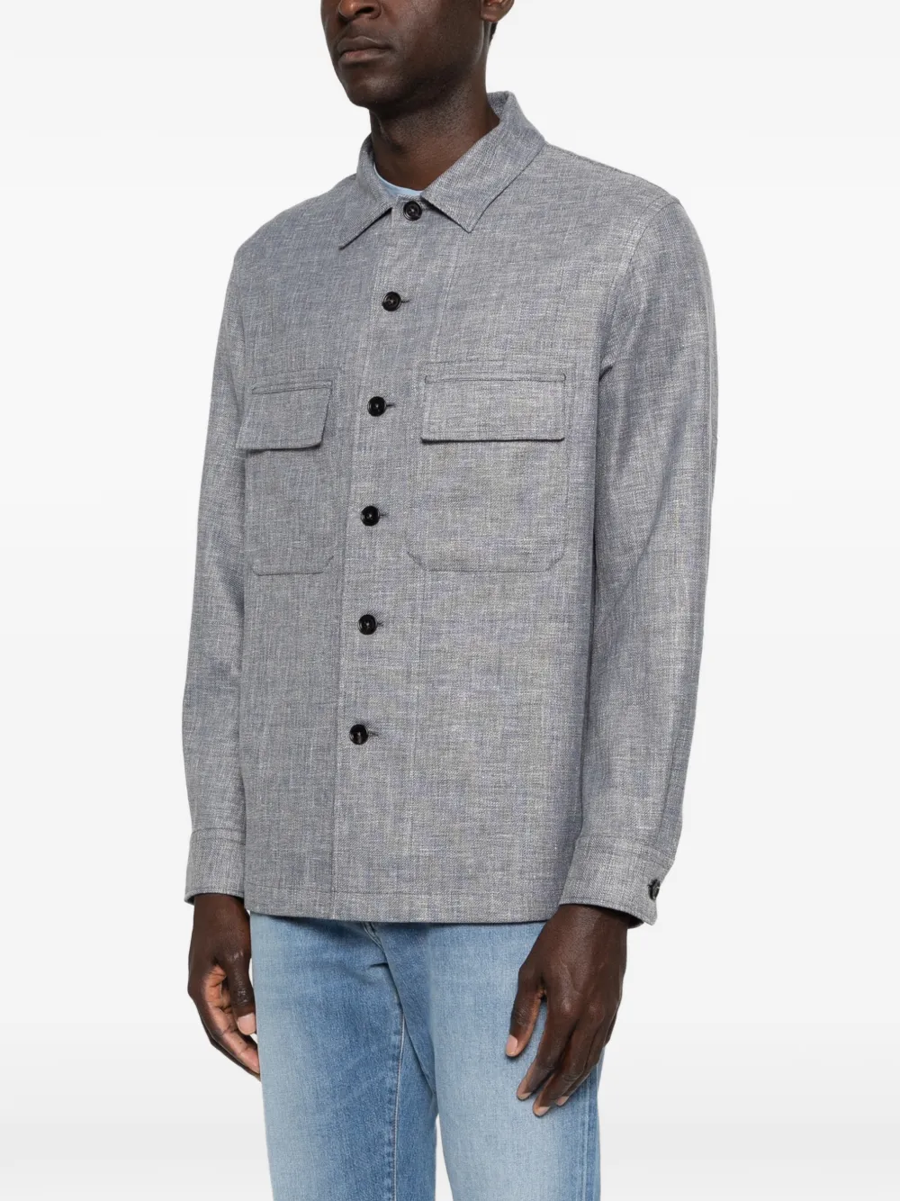 Zegna Overhemd met borstzak Blauw