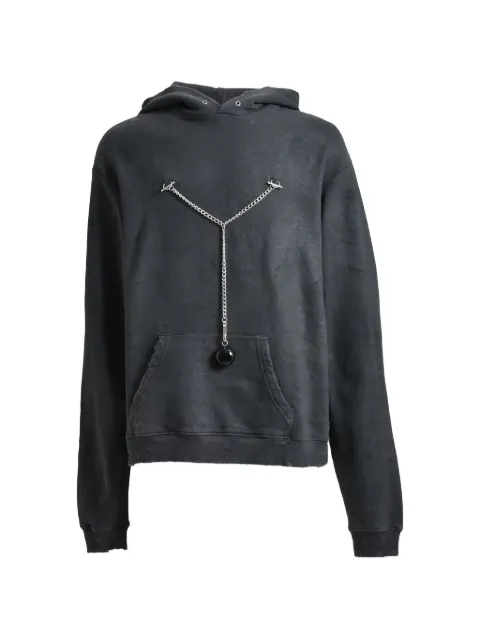 MARKING DISTANCE chain-detail hoodie