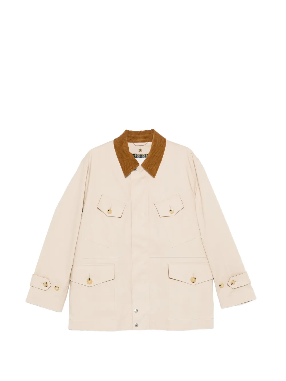 Mackintosh Jedburgh corduroy-collar flap-pockets jacket - Toni neutri