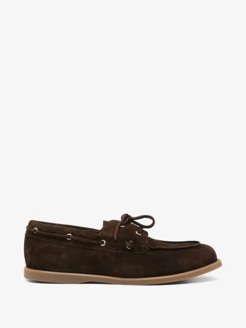 ETRO lace-up suede boat shoes