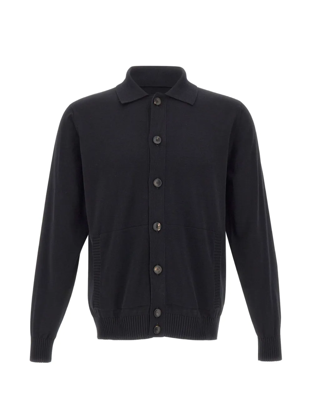 Filippo De Laurentiis button-fastening polo-collar cardigan - Nero