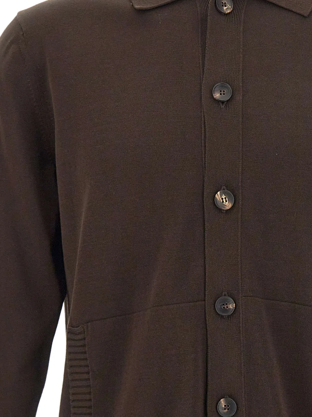 Filippo De Laurentiis Button-up vest met polokraag Bruin