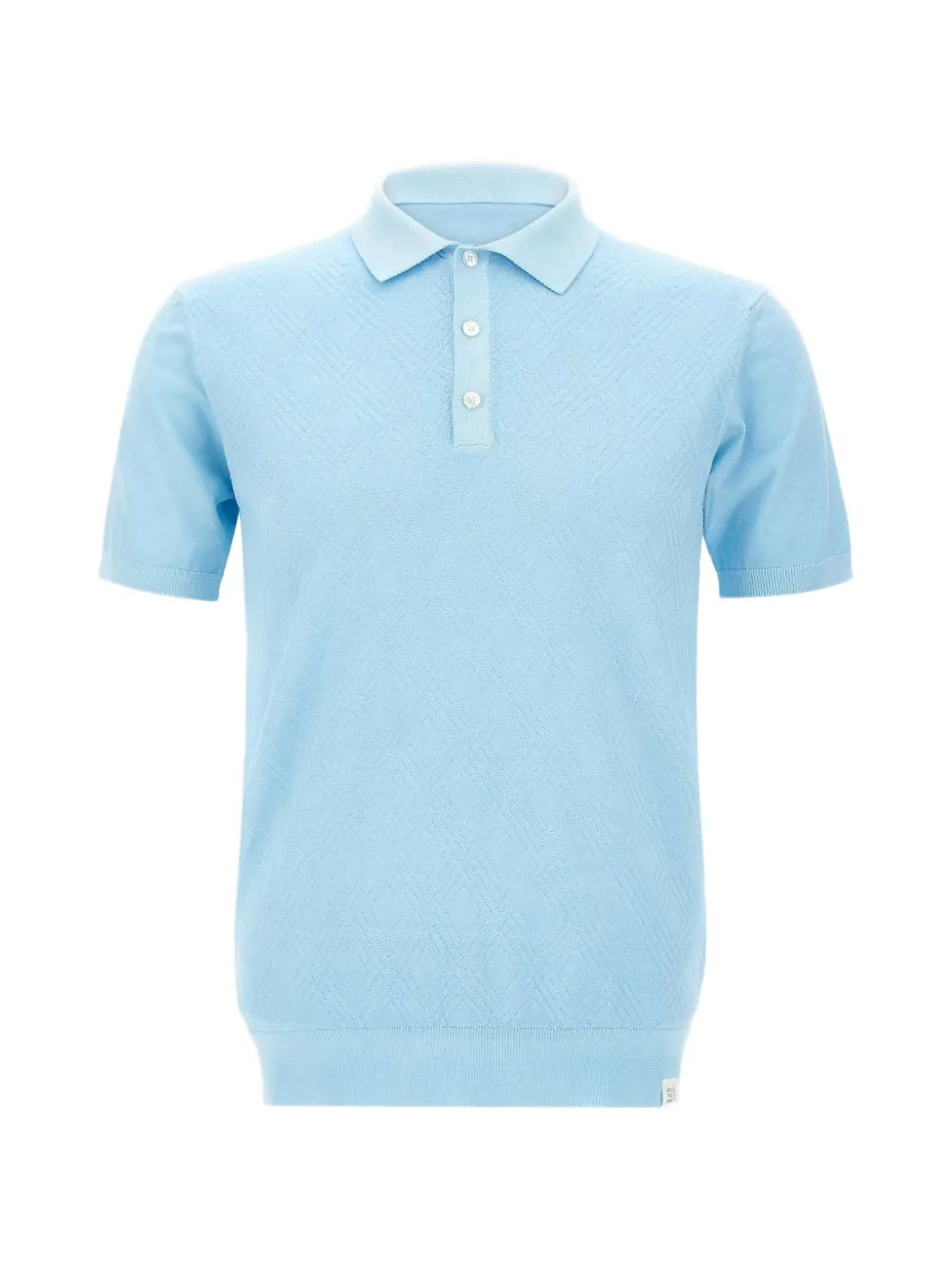 Peuterey diamond-textured knit polo shirt - Blu