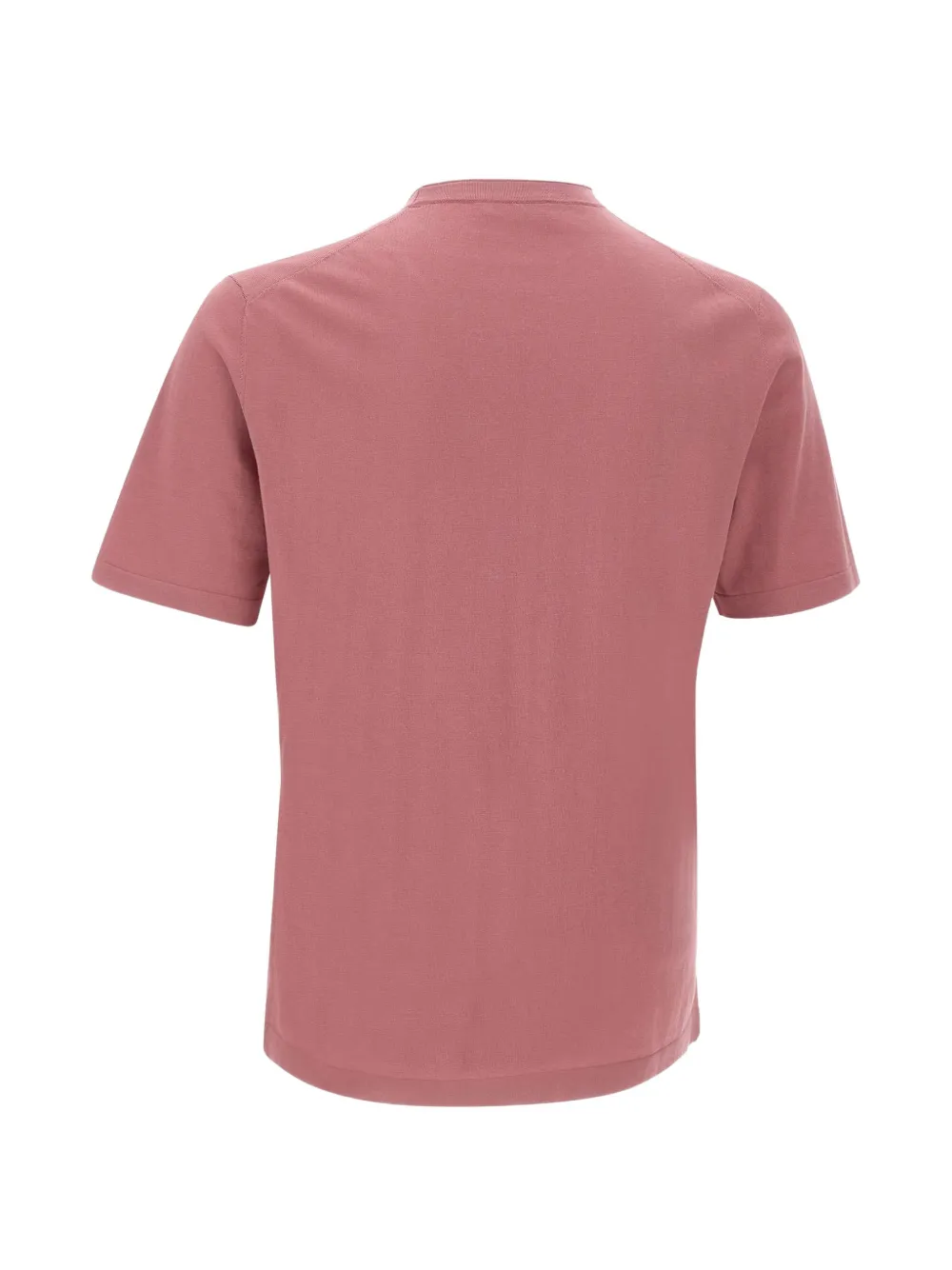 Kangra Geribbeld T-shirt met ronde hals Roze