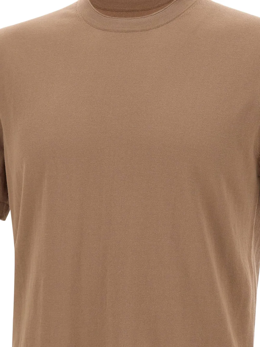 Kangra Ribgebreid T-shirt met ronde hals Bruin
