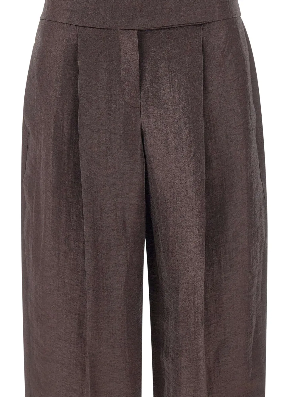 BOSS Broek met plooien Bruin
